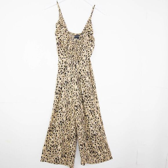 NWOT Kivari Stone Leopard jumpsuit, beige, XS‎ - Picture 5 of 12